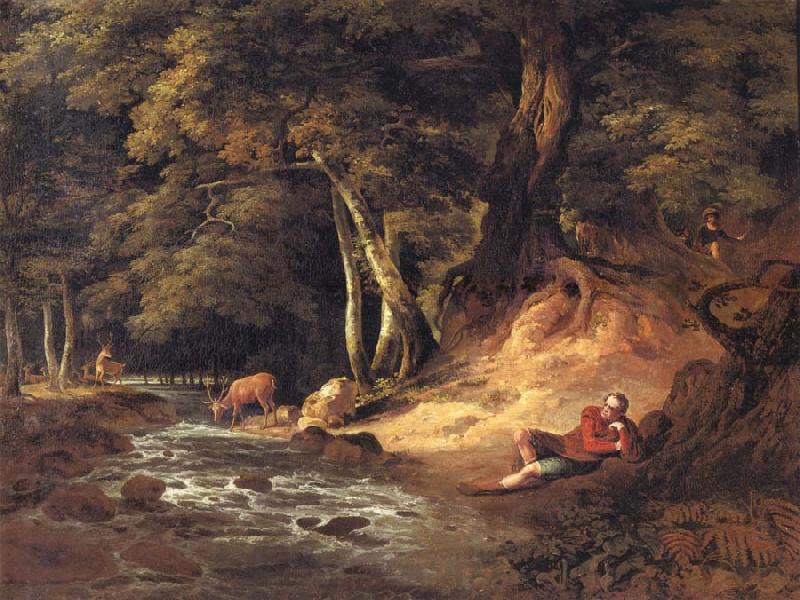 unknow artist Jaques and the Wounded Stag in the Forest of Arden oil painting image